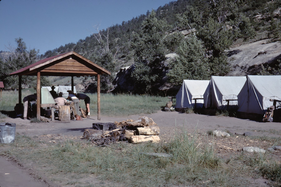 Ponil Base Camp Scene from Philmont Trip 1962