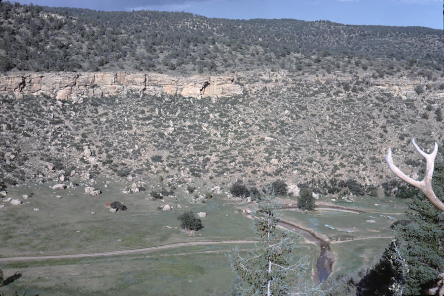 View of Indian Writings Over the Head of 'Deer' Scene from Philmont Trip 1962