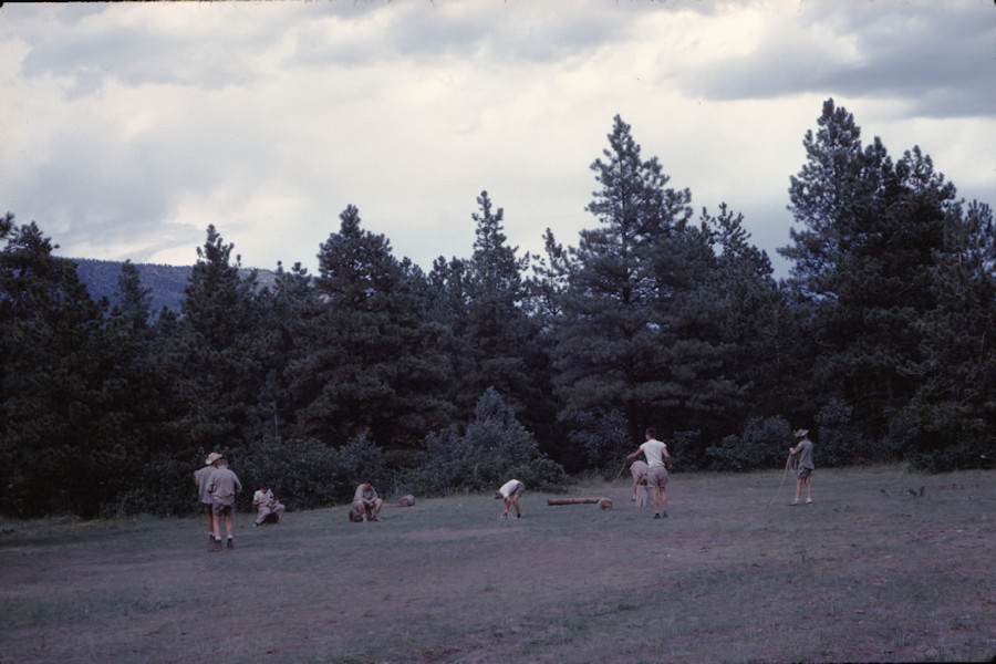 Clark's Fork Roping Logs Scene from Philmont Trip 1962