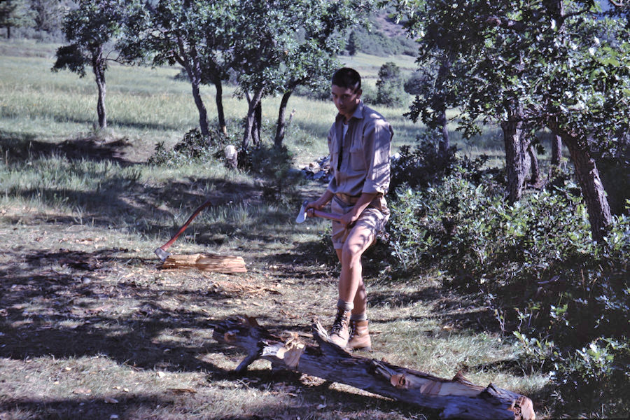 Clark's Fork Ralph Luffler & Ax Scene from Philmont Trip 1962