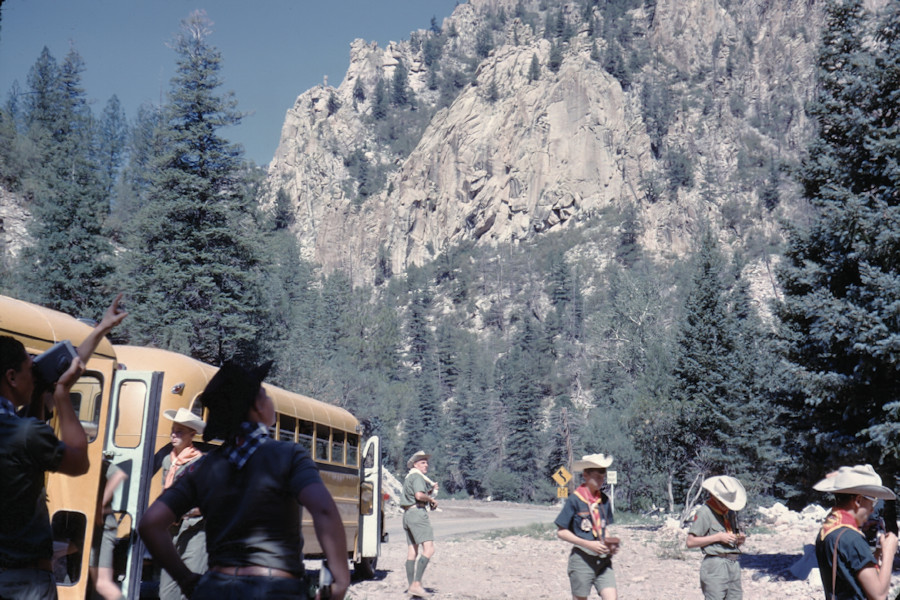 En Route to Taos 'Palisades'. Scene from Philmont Trip 1962