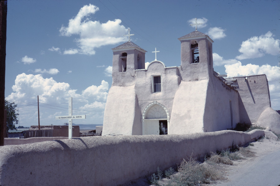 Pueblo Church Taos Scene from Philmont Trip 1962