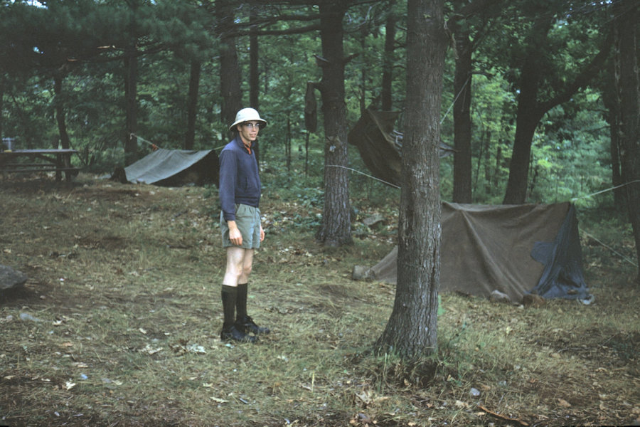 Don Schultz at Six Mile Lake Camp Scene from Tinnerman trip 1963